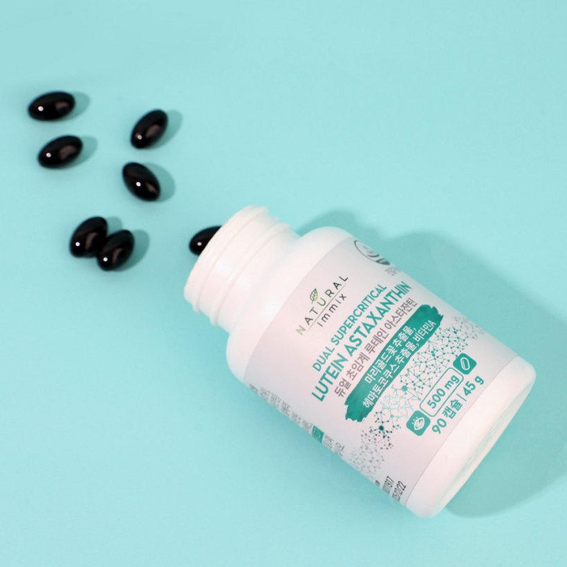 듀얼 초임계 루테인 아스타잔틴 빌베리 100mg (3개월분) 눈건강 90캡슐, 1개