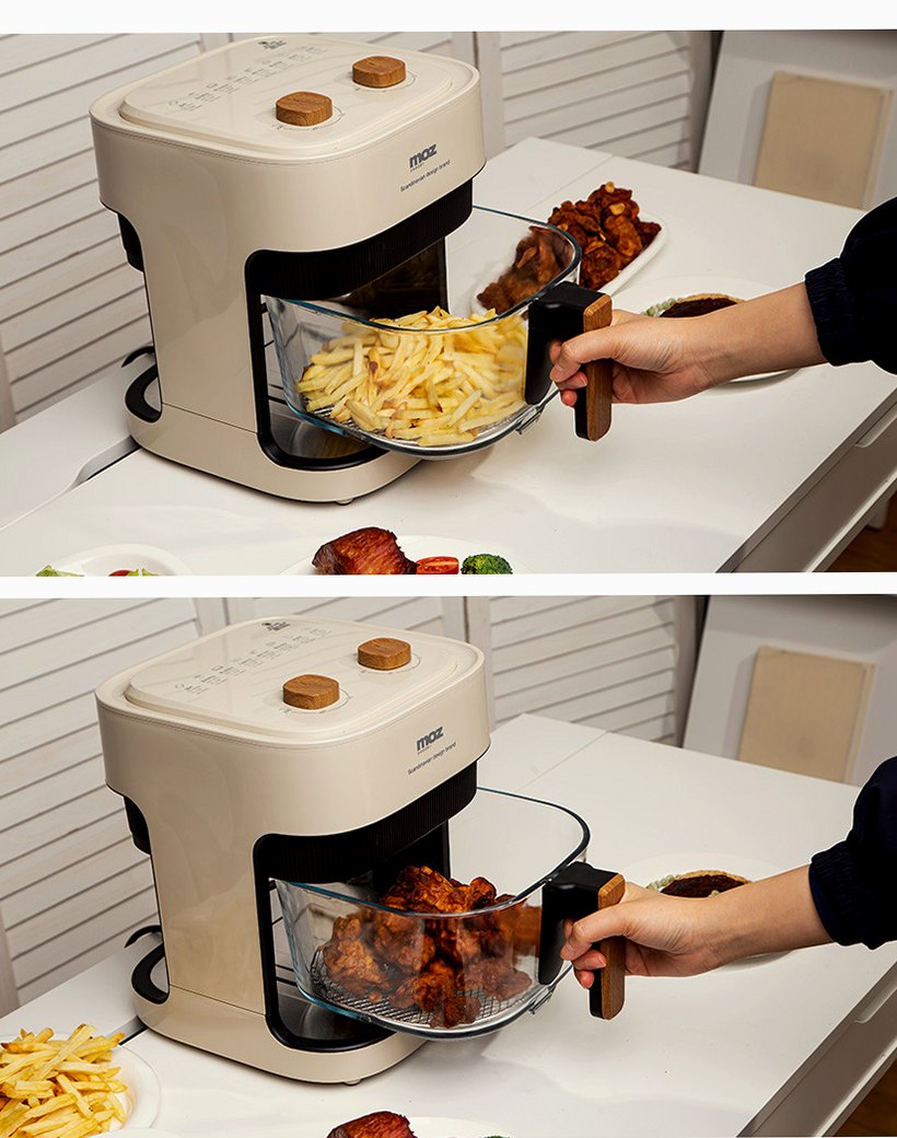 모즈스웨덴 글라스 에어프라이어 4.2L MA-5000G 아이보리 에어프라이기