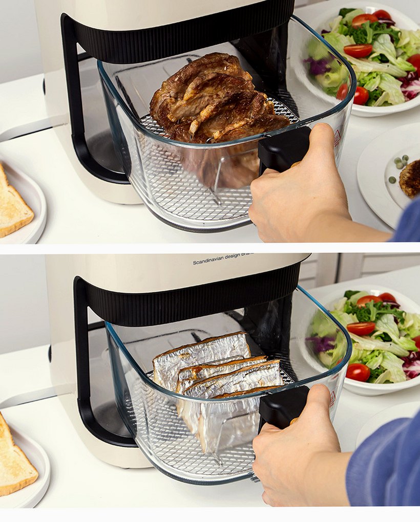 모즈스웨덴 글라스 에어프라이어 4.2L MA-5000G 아이보리 에어프라이기